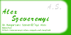 alex szeverenyi business card